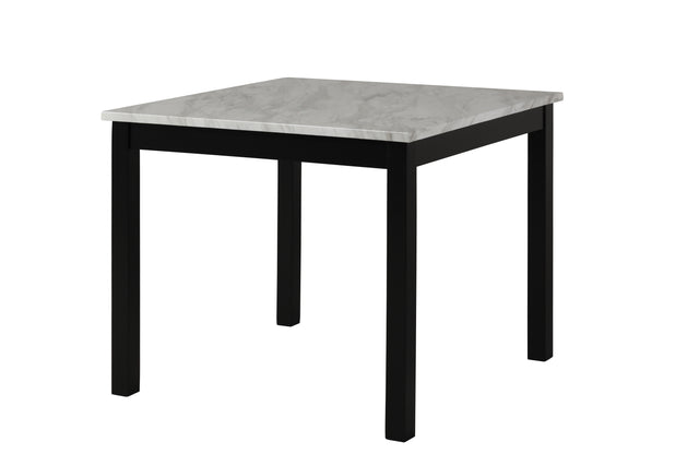5-piece Counter Height Dining Table Set with One Faux Marble Dining Table and Four Upholstered-Seat Chairs,for Kitchen and Living room ,Table : 42" L x42" Wx36"H,Chair: 18.5" Lx23.2" Dx39.8" H,Black