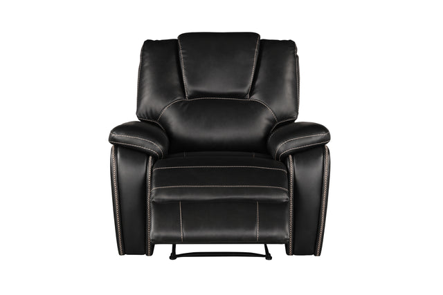 Hong Kong Power Reclining Chair made with Faux Leather in Black