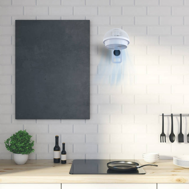 Simple Deluxe 7 inch Wall Mount Fan, 3 Speeds & 3 Modes, 15 Hours Timer, 60° Oscillating Circulating Fan, with Remote Control, Air Circulation Fan for Indoor Use, White