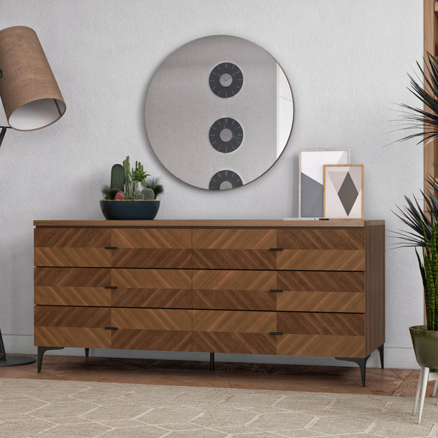 Modrest Paula Mid-Century Walnut Dresser