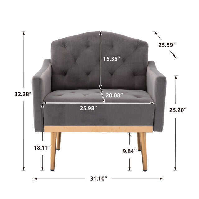 COOLMORE Accent Chair ,leisure single sofa with Rose Golden feet