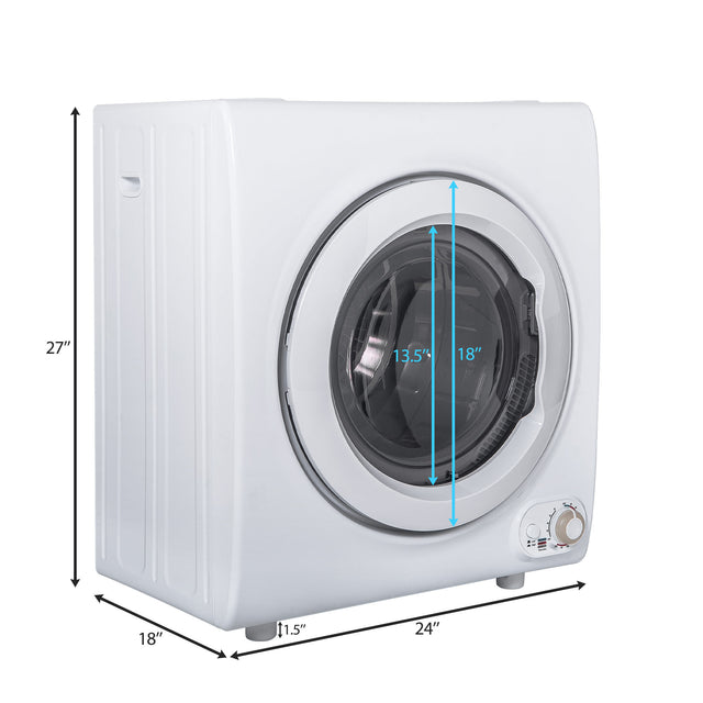2.65 Cu.Ft Compact Laundry Dryer, 9 LBS Capacity Compact Tumble Dryer with 1400W Drying Power, Easy Control Clothes Dryer