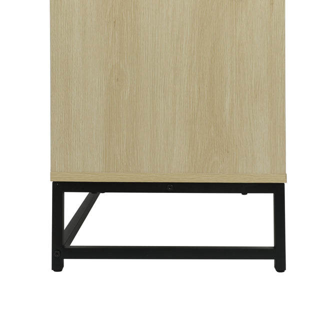 Storage Cabinet with Glass Door, No handle design,Push to open the door,Sideboard Buffet Cabinet for Kitchen,Dining Room