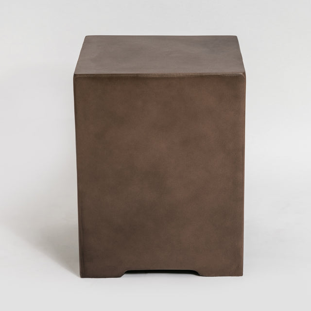 Outdoor Concrete Fire Pit Table with Propane Tank Cover-Brown