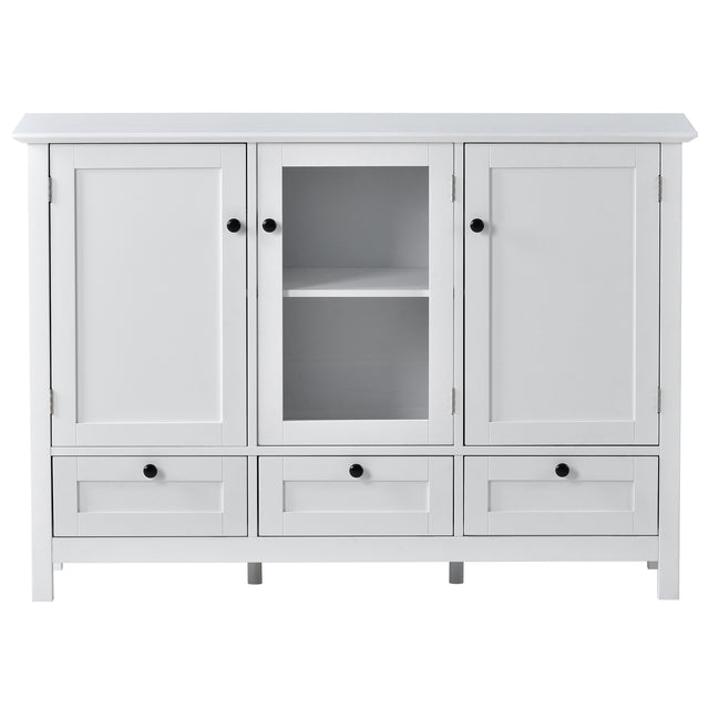 U_STYLE 44.9'' Accent Cabinet Modern Console Table Sideboard for Living Room Dining Room With 3 Doors, 3 Drawers