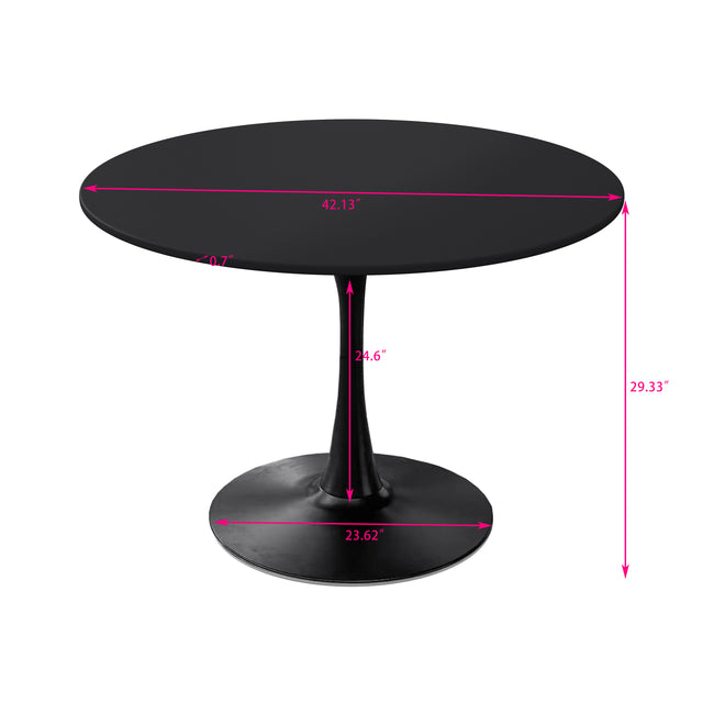 42.12"Modern Round Dining Table with Round MDF Table Top,Metal Base Dining Table, End Table Leisure Coffee Table