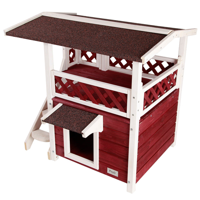 Cat House for Outdoor Cats Weatherproof with Escape Door