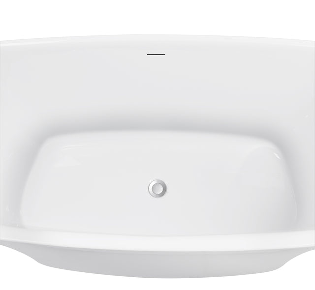 67" 100% Acrylic Freestanding Bathtub,Contemporary Soaking Tub,white Bathtub