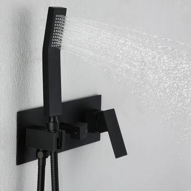 Hot sale matte black wall mounted bathroom complete shower set