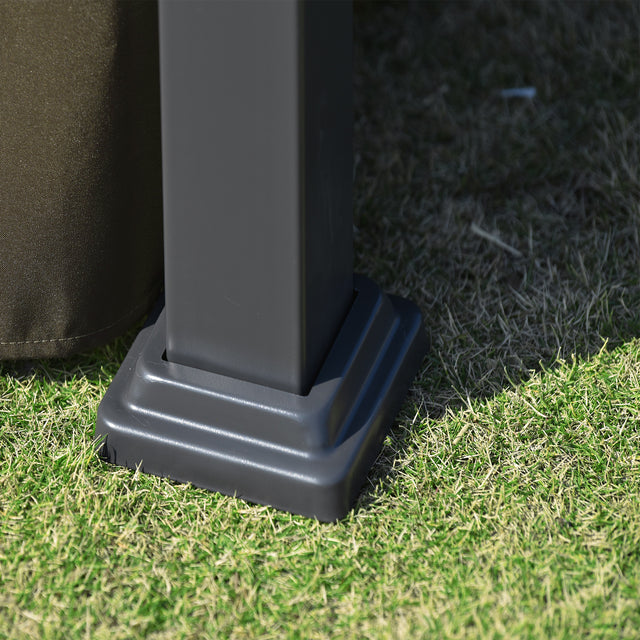 TOPMAX 10ft W*12ft L Outdoor Double Vents Gazebo Patio Metal Canopy with Screen and LED Lights for Backyard, Poolside, Brown