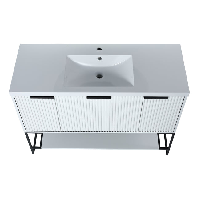 48 Inch Freestanding Bathroom Vanity With Resin Basin,48x18-BVA01148WH