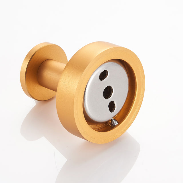 Round Base Wall Hanging Coat Hook with Screws- Golden Gold Towel Hook, 4 Pack, for Entry Shoe Cabinet, Wardrobe Bathroom Bedroom Furniture Hardware