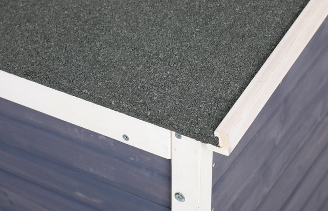 Outdoor Wooden Dog House with Hinges,Raised Feet,Openable Asphalt Roof&Removable Floor