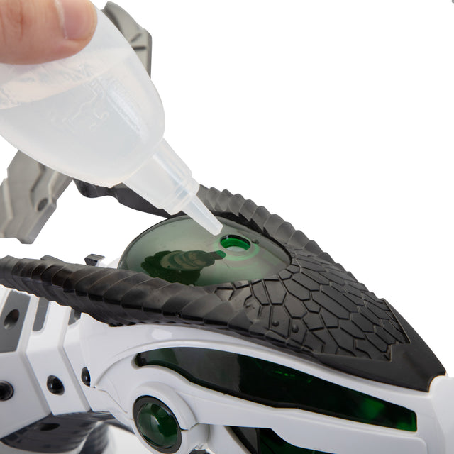 Remote Control Dinosaur Toy, Intelligent Dinosaur Robot with Spray Mist and Battle Mode for Toddler 3-10 Year Old, Grey & White