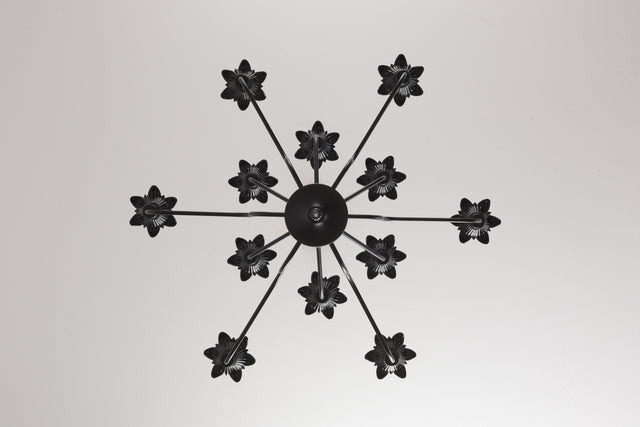 Retro American style stamen-shaped iron chandelier -12 bulbs -E12 lamp holder