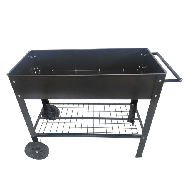 Aveyas Mobile Metal Raised Garden Bed Cart with Legs, Elevated Tall Planter Box with Wheels for Outdoor Indoors House Patio Backyard Vegetables Tomato DIY Herb Grow (Black)