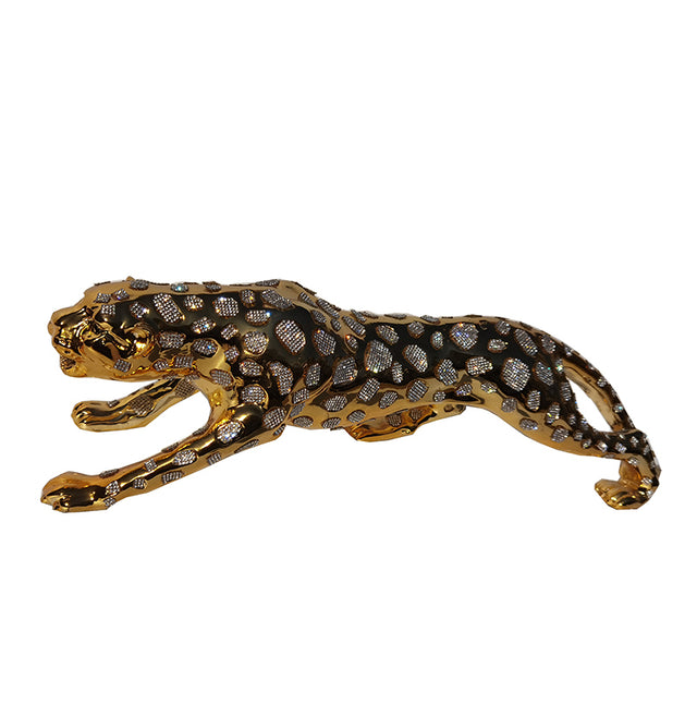 Ambrose Diamond Encrusted Gold Plated Panther (29"L x 7"W x 8"H)