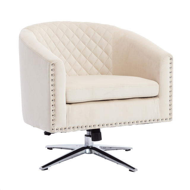 COOLMORE Swivel Barrel chair living room chair with nailheads and Metal base
