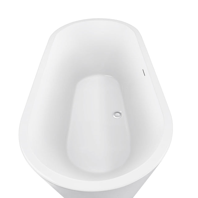 65" 100% Acrylic Freestanding Bathtub,Contemporary Soaking Tub,white Bathtub