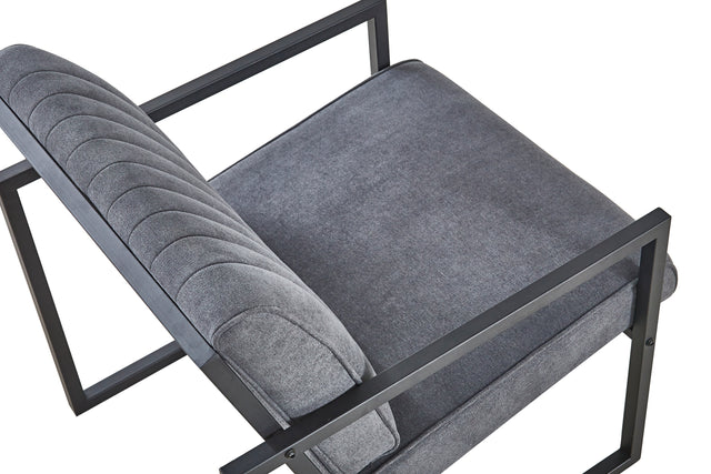 Modern design high quality fabric (GREY)+ steel armchair,for Kitchen, Dining, Bedroom, Living Room