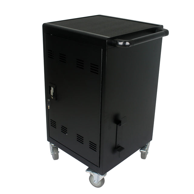 Mobile Charging Cart and Cabinet for Tablets Laptops 30-Device With Combination Lock(Black))