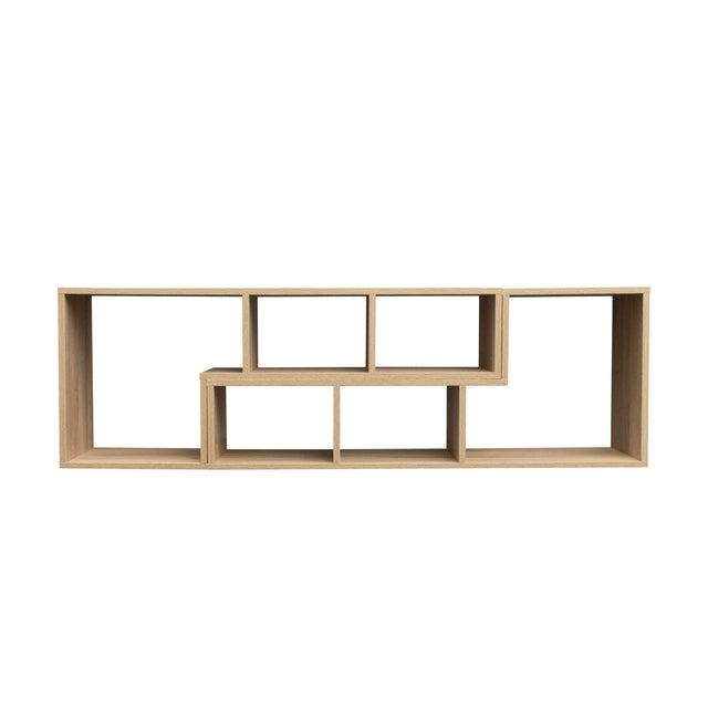Double L-Shaped Oak Stand,Display Shelf ,Bookcase for Home Furniture,Rustic oak