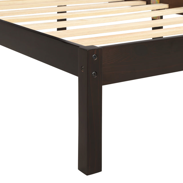 Platform Bed Frame with Headboard , Wood Slat Support , No Box Spring Needed ,Queen,Espresso(OLD SKU:WF191420AAP)