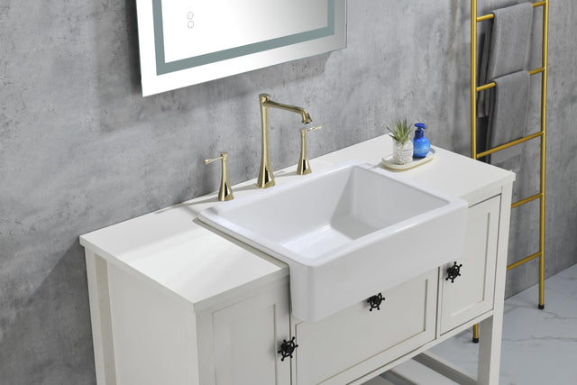 24"L x 19" W Farmhouse/Apron Front White Kitchen Sink