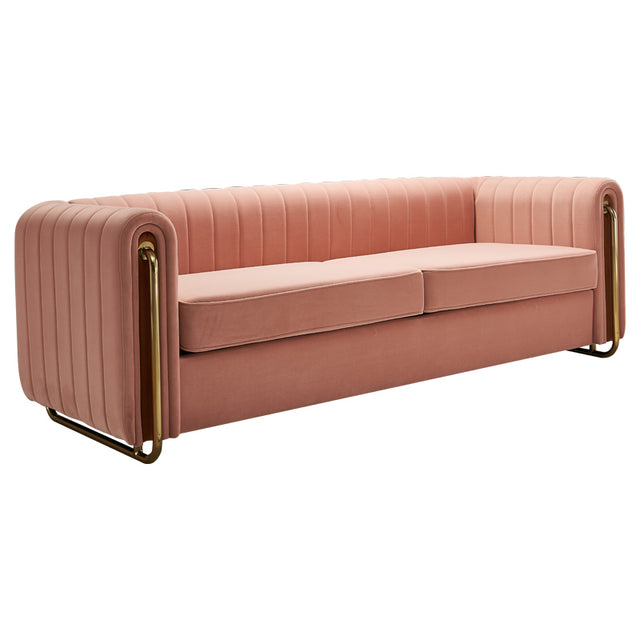 Modern velvet sofa BLUSH PINK color