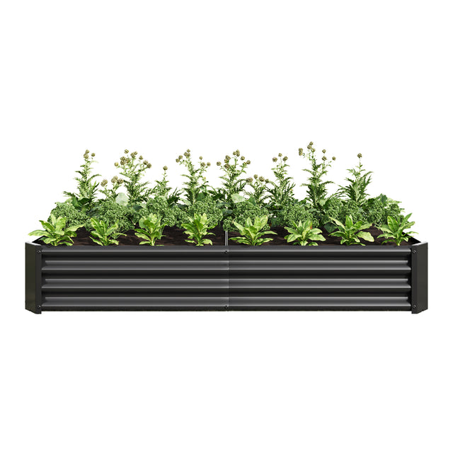 Raised Garden Bed Outdoor, 6×3×1ft , Metal Raised  Rectangle Planter Beds for Plants, Vegetables, and Flowers - Black