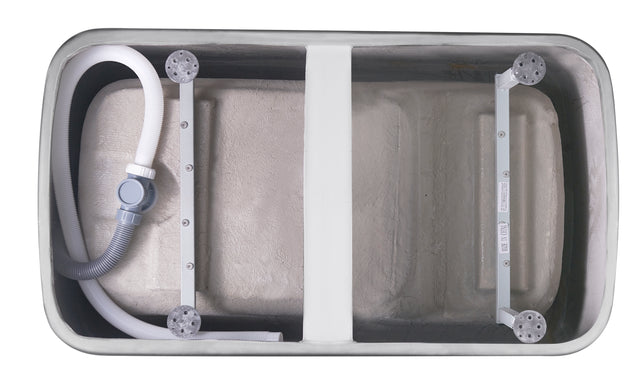 47" 100% Acrylic Freestanding Bathtub,Contemporary Soaking Tub,white inside and gray outside