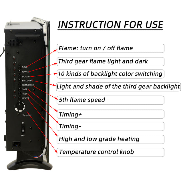 42 In Wall-Mounted (Surface) Electronic Fireplace-10 Colors Back Light(CSA Certification)