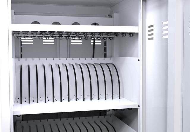Mobile Charging Cart and Cabinet for Tablets Laptops 31+4-Device With Extra 4 bits power strip--white