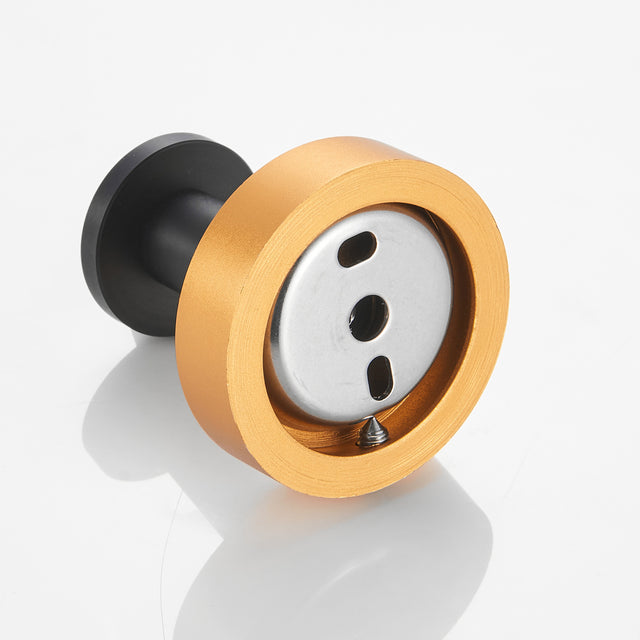 Round Base Wall Hanging Coat Hook with Screws- Black Gold Towel Hook, 4 Pack, for Entry Shoe Cabinet, Wardrobe Bathroom Bedroom Furniture Hardware