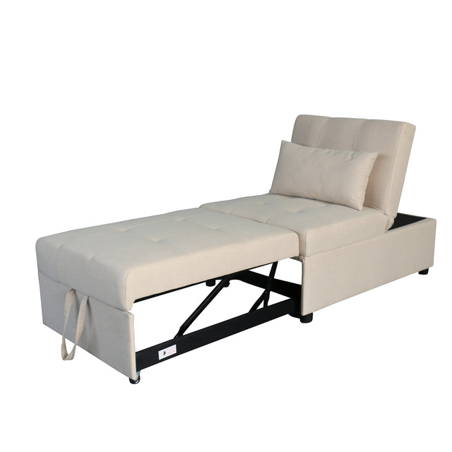 Folding Ottoman, Sofa Bed, Chair (Beige)