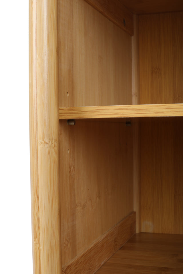 1 Door nightstand,Bamboo Mid Century Modern Nightstand,Bedside Table Accent End Table Side Table for Bedroom, Living Room, Natural