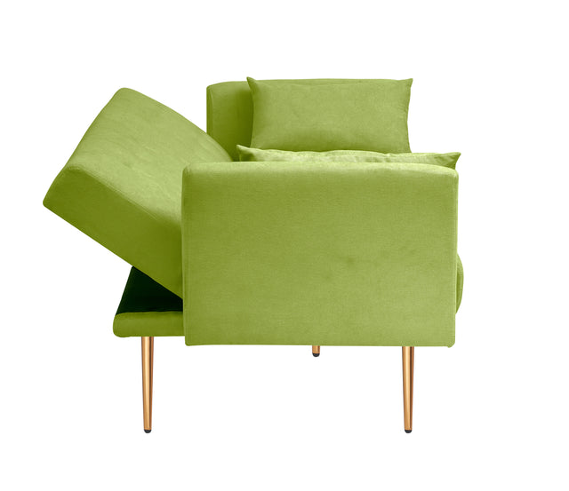 ETA 2022-02-21Cotton living room sofa. Rose metal feet convertible bed folds