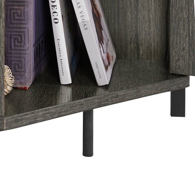 JHX Corner Shelf 5-Tier with Storage,Corner cabinet Bookshelf Stand Storage Rack(Dark Grey)