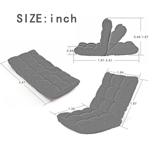 Modern Folding Lounge Chaise for Living Room and Bedroom,5 Reclining Position, djustable Foldable Modern Leisure Sofa Video Gaming Sofa