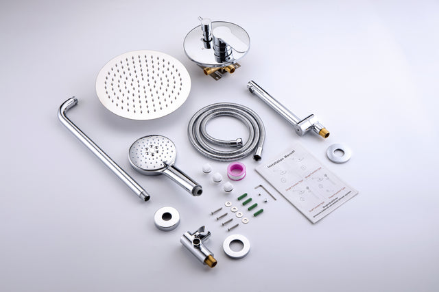 Tub Shower Faucets Sets Complete Bathtub Faucet Set Brushed Nickel Bathtub Shower System with Tub Spout, Bathroom Tub and Shower Faucet Combo Trim Kit with Rough-in Valve