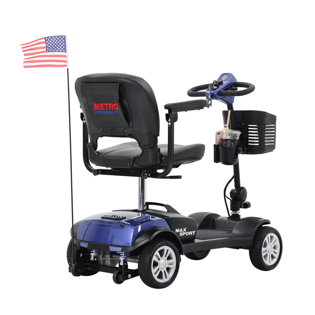 W42936056 MAX SPORT BLUE 4 Wheels Outdoor Compact Mobility Scooter with 2pcs*12AH Lead acid Battery
