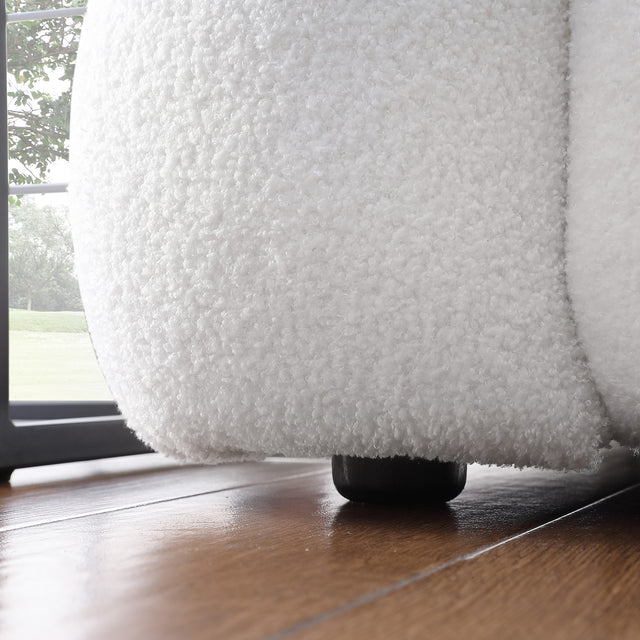 84.3/62.2 length ,35.83" deepth ,human body structure for USA people, marshmallow sofa,boucle sofa ,White color,3 seater. sofa and loveseater