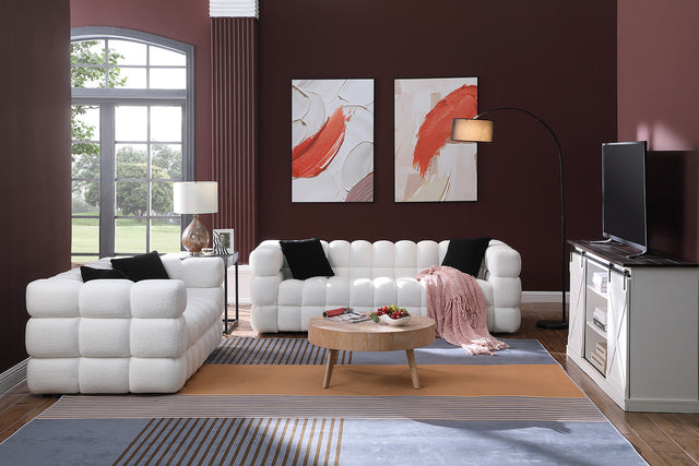 84.3/62.2 length ,35.83" deepth ,human body structure for USA people, marshmallow sofa,boucle sofa ,White color,3 seater. sofa and loveseater
