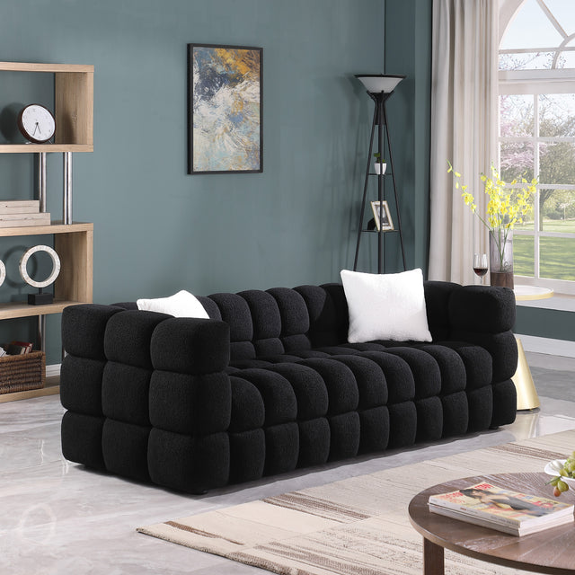 84.3/62.2 length ,35.83" deepth ,human body structure for USA people, marshmallow sofa,boucle sofa ,White color,3 seater. sofa and loveseater