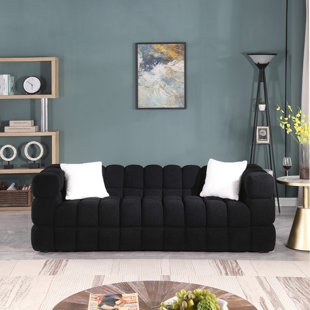 84.3/62.2 length ,35.83" deepth ,human body structure for USA people, marshmallow sofa,boucle sofa ,White color,3 seater. sofa and loveseater
