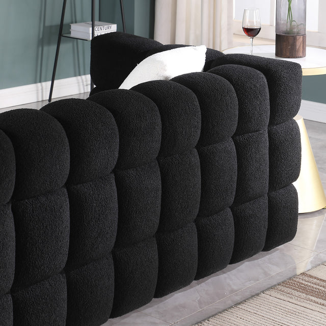 84.3/62.2 length ,35.83" deepth ,human body structure for USA people, marshmallow sofa,boucle sofa ,White color,3 seater. sofa and loveseater