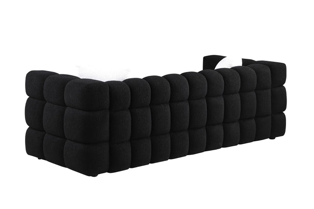 84.3/62.2 length ,35.83" deepth ,human body structure for USA people, marshmallow sofa,boucle sofa ,White color,3 seater. sofa and loveseater