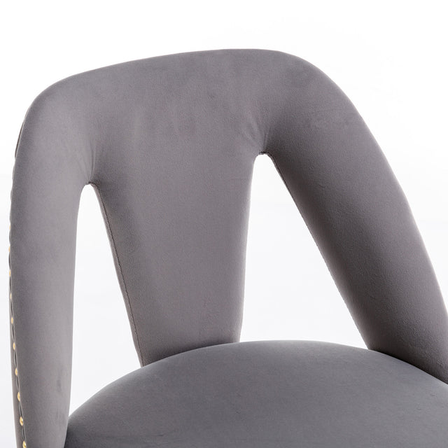 Golden Swivel Velvet Barstools Adjusatble Seat Height from 25-33 Inch, Modern Upholstered Bar Stool & Counter Stools with Nailheads for Home Pub and Kitchen Island,Set of 2, Gray