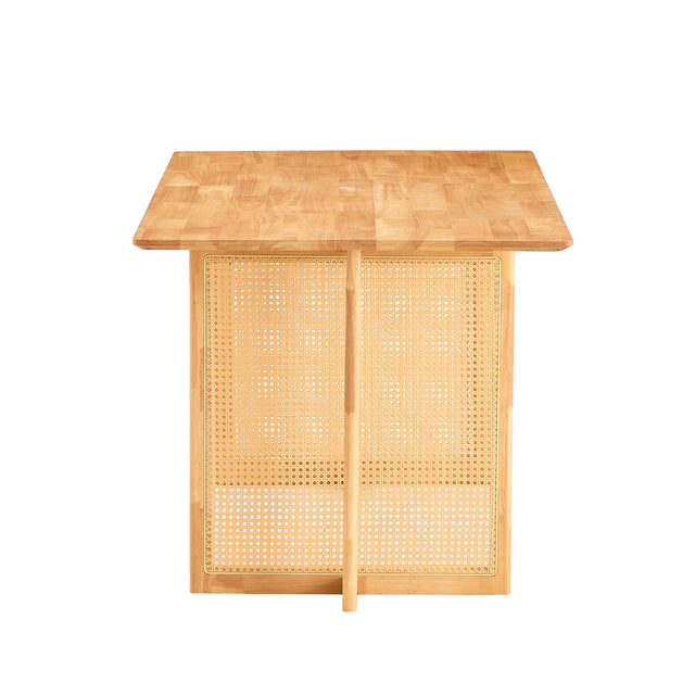 Solid wood dining table and 4-piece set of solid wood dining chairs