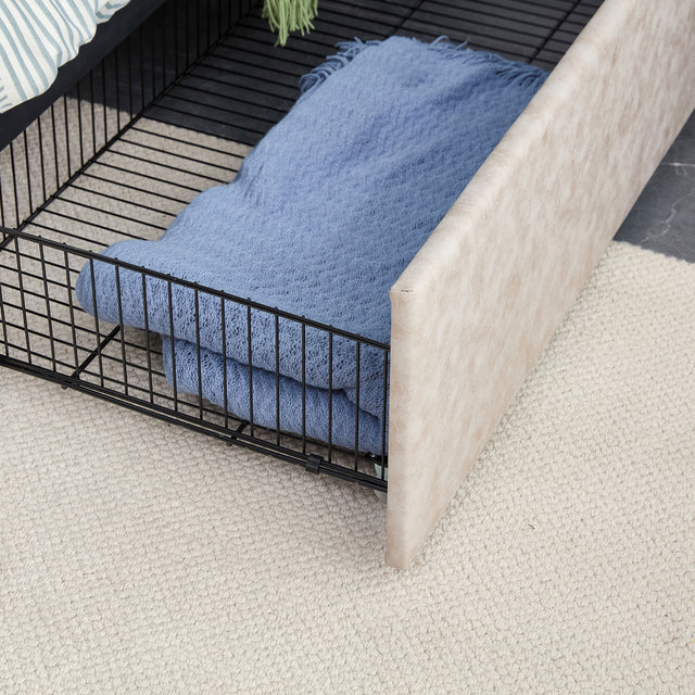 Queen size Upholstered Storage Bed Frame with Adjustable Headboard, Square Stitched Button Tech cloth, Platform Beds Frame with Wood Slat Support, No Box Spring Needed,  Beige 4 Drawers and